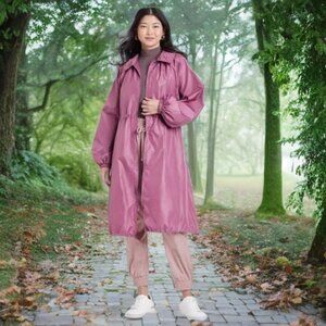 A New Day Relaxed Fit Trench Rain Coat Full Zip Water Resistant Long Jacket NWT